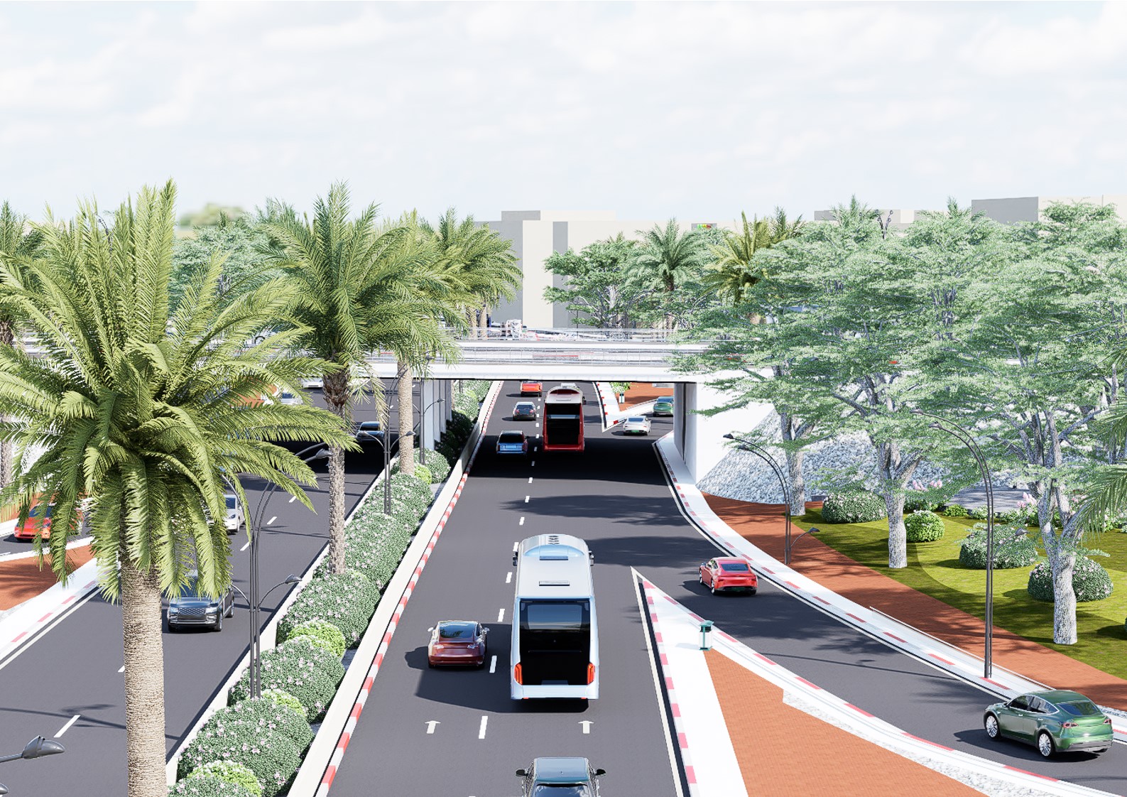 Perspective du pont — intégration paysagère